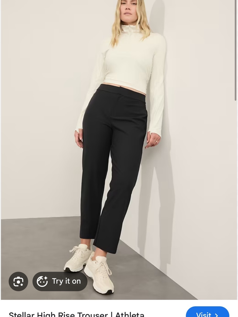 Athleta Stellar High-Rise Trousers in Black